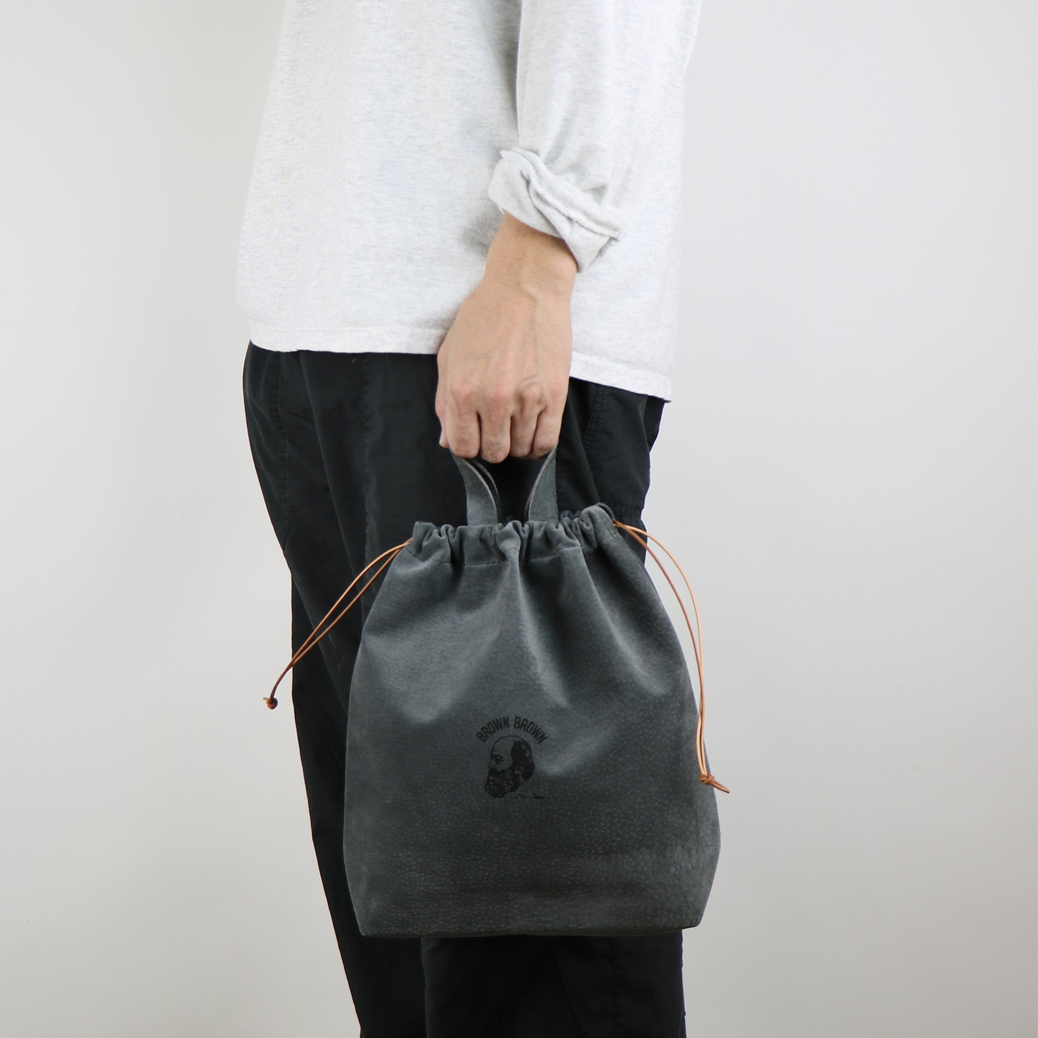 Drawstring bag large – BrownBrown