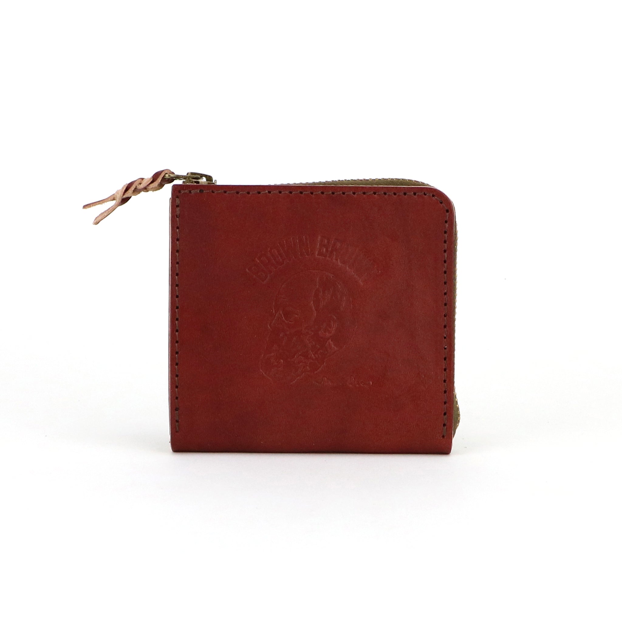 深緑 レザー ミニ財布 BrownBrown Compact wallet -Hand dye- – BrownBrown